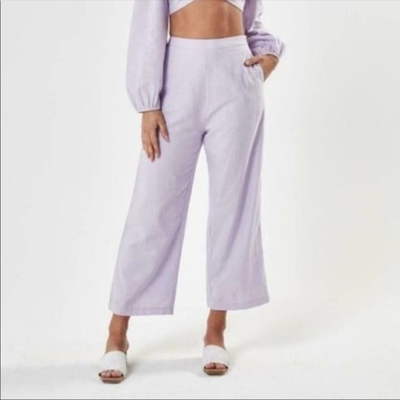 CHARLIE HOLIDAY JOELLE PANT LILAC HIGH RISE WIDE LEG - Picture 8 of 16